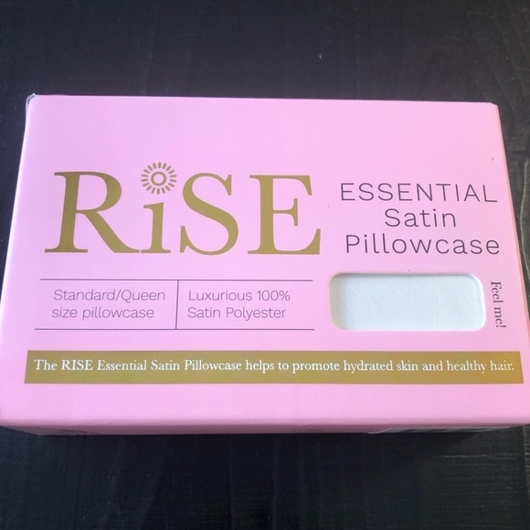 RISE Essential Satin Pillowcase Standard/Queen 20”x30” Pearl White NEW in Box main image 6